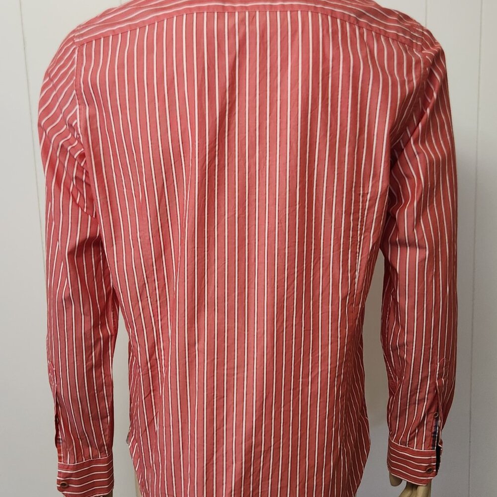 Ted Baker shirt M men's cotton red stripe - Picture 6 of 8